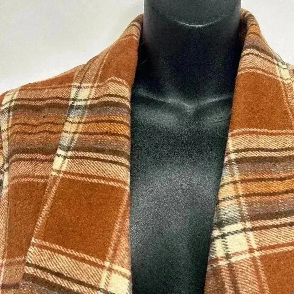 Andree Plaid Jacket Midi Length w/Open Front Bodice - 19542 size medium F7 - Picture 2 of 7